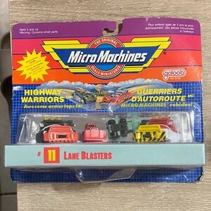 Vintage 1989 Micro Machines Highway Warriors #11 Lane Blasters Toy Set